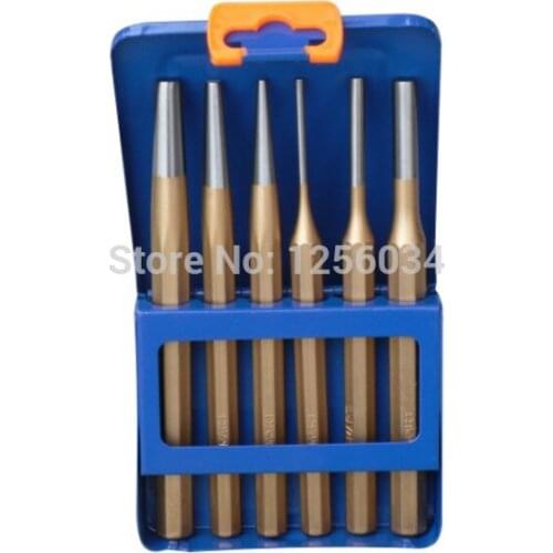 1 set Offset Printing Machine Parts A0117 Six Pieces Steel Punch Steel Chisel Spring Pin Punch Printing Drift