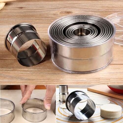 12PCS Stainless Steel Round Cake Cookie Dough Biscuit Cutter Mold Baking Tool kitchen tools