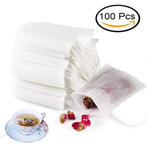 50-100Pcs/set Disposable Tea Bags Empty Scented Tea Bag Heat Seal Filter Paper for Herb Loose Tea