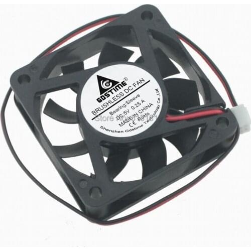 50PCS Gdstime Quiet 60mm PC CPU Cooling Fan 5V 2Pin 6015 6cm Computer Case Cooler 60x60x15mm