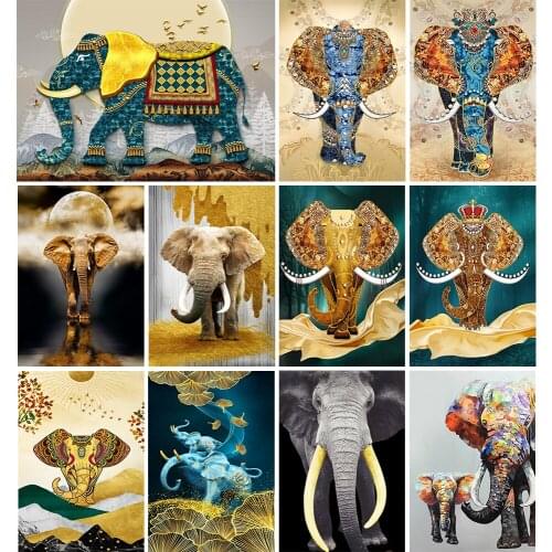 5d Diy Diamond Painting Elephant Animal Mosaic Diamond Embroidery Sale Cross Stitch Kit Full Round Rhinestone Home Decoration