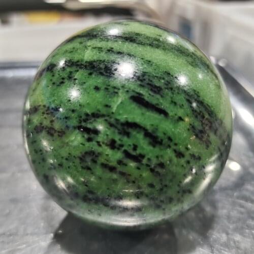 AAA+100% Natural red green treasure Hand-polished ball 75mm