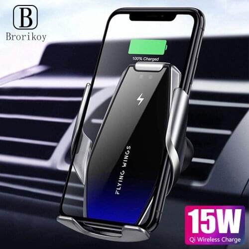 15W Car Wireless Charger Qi Fast Phone for iPhone 11 Pro Samsung Smart Phone Car Charge Charging Original Chargers Stand Holder