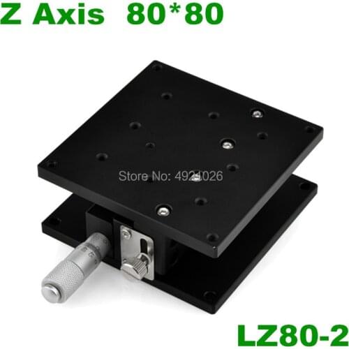 Free shipping Z axis 80*80mm Z80-2 Displacement Lift Stage Manual fine tuning platform Double Cross rail Sliding Table LZ80-2