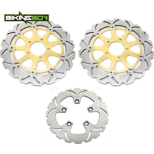 BIKINGBOY For Suzuki Hayabusa GSX1300R 1999-2007 00 01 GSX1300RZ 02 03 04 05 06 07 Front Rear Brake Discs Disks Rotors 3pc Set