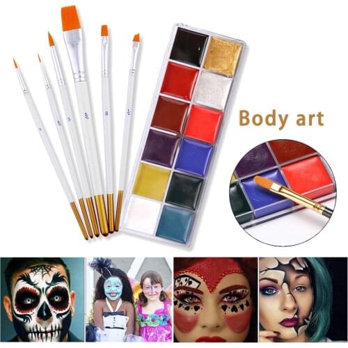 Childrens Face Paint Set Non-Toxic Make-Up Supplies For Parties Halloween Party Makeup Carnival Fancy Dress Beauty Palette