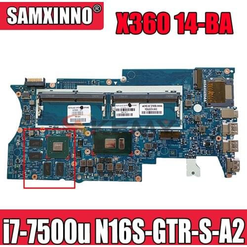 For HP PAVILION X360 14-BA Laptop Motherboard 923688-601 With i7-7500u CPU N16S-GTR-S-A2 GPU 448.0BZ03.0011 DDR4 MB 100% Tested