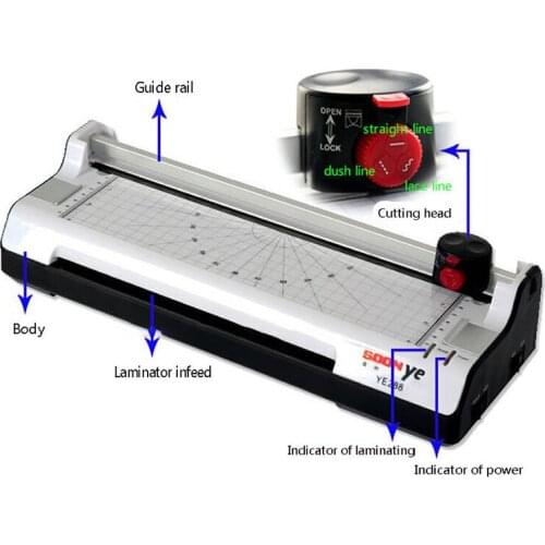 Household Small A4 Paper Photo Gluing Machine Laminator Document Laminating Tape Paper Cutter YE288