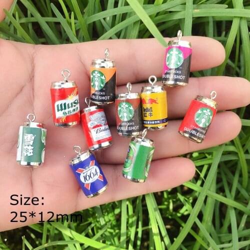 Coffee Beer Resin Earring Charms for Key Chain Necklace Pendant Jewelry Findings Phone Making Dollhouse