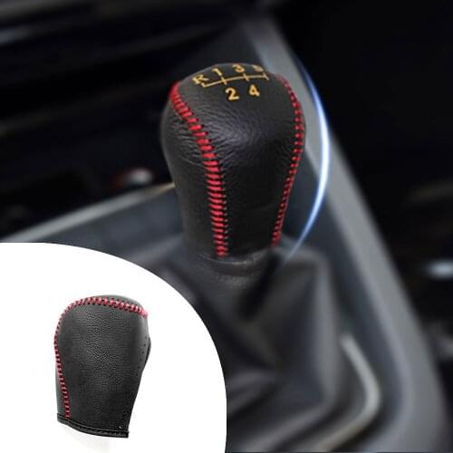 Leather Gear Shift Knob Cover For VW BORA 2013 2014 2015 2016 2017 2018 2019 GOLF 2014-2019 JETTA 2013-2015 Manual Shift Lever