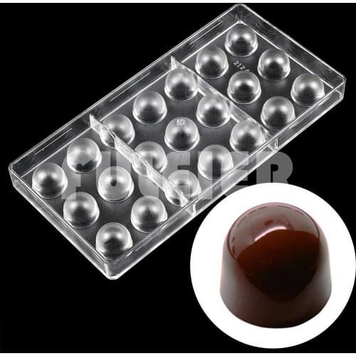 Round Belgium Polycarbonate Chocolate Mold Baking Sweets Candy Mould Pralines Raspberriesbakeware Confectionery Tool