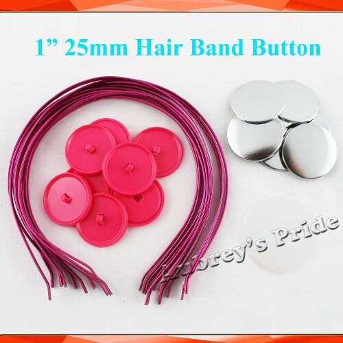 1" 25mm 100 Sets Hair Band Button Supply Materials for NEW Professional Badge Button Maker