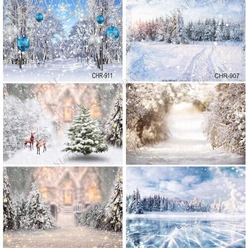 Dreamy Winter Photophone Forest Pine Trees Snow Mountains Interior Home Decro Photography Backdrop Photo Backgrounds Photozone