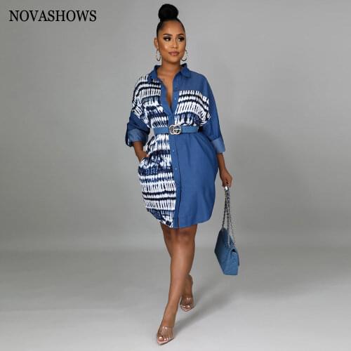 Модные джинсовые платья NOVASHOWS China At AliExpress