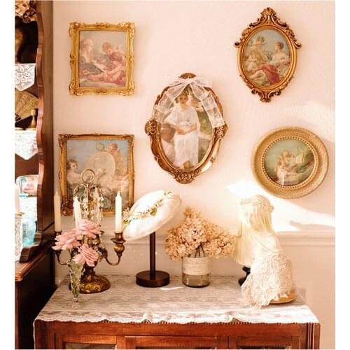 New French rococo style golden embossed photo frame retro home living room decoration wedding decoration gift