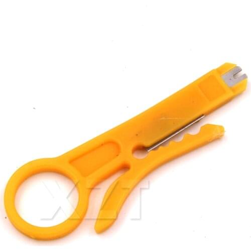 AT Newest 5pcs/lot Hot Sale Yellow Mini Strippers Network Cable Plier 9cm UTP STP Cable Cutter Telephone Wire Stripper RJ45 tool