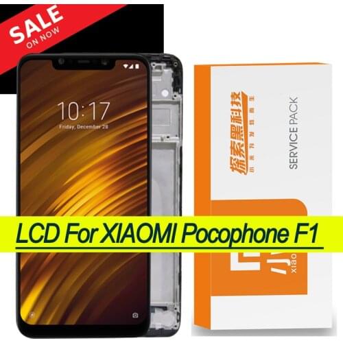 Original 6.18" Display with frame for Xiaomi Pocophone F1 LCD Display Touch Screen Digitizer Assembly for POCO F1 Repair Parts