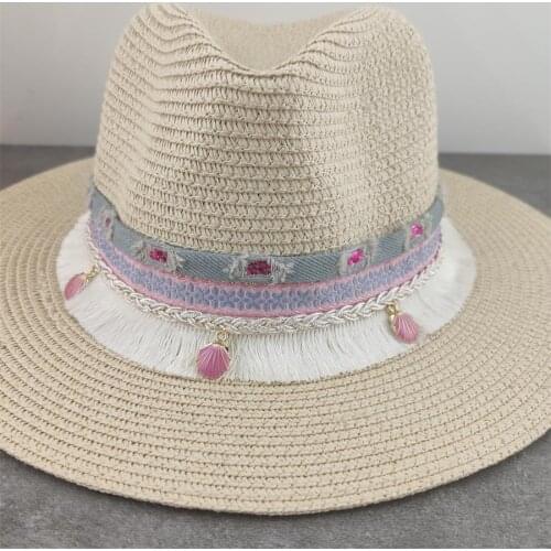 Panama Hat Summer Sun Hats for Women Beach Straw Hat for UV Protection Cap chapeau femme 2020