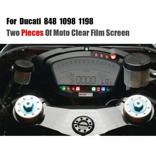 JMCRider Two Pieces In One Parcel Clear Cluster Scratch Protection TPU Film Screen Protector For Ducati 848 1098 1198