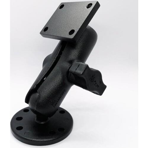 1-Inch Diameter Ball Mount with 2.4-Inch Round Base and Square Base with Universal AMPs Hole Pattern