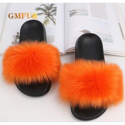 Ladies Faux Fur Slippers EVA Sole Women Slides Indoor Home Platform Flip-Flops Outdoor Beach Shoes Ladies Sandals