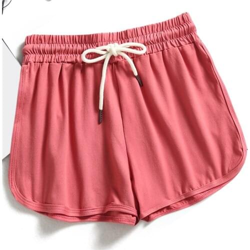 Fitness Shorts Summer New Women Candy Color Drawstring Skinny Shorts Casual Female Elastic Waist Beach Casual Shorts