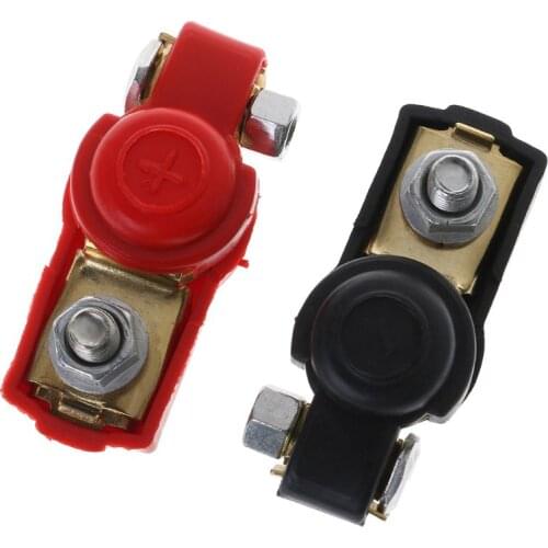 Auto Car Battery Terminal Connector Battery 1 Pair Quick Release Battery Terminals Clamps Cap Clips Copper For Car J60F