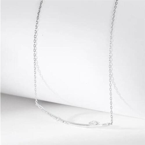 Sole Memory Simple Shiny Branches Leaves 925 Sterling Silver Clavicle Chain Female Necklace SNE598