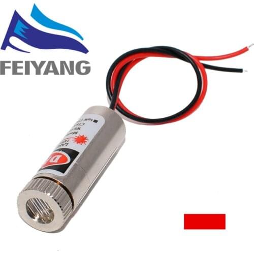 10PCS 650nm 5mW Red Point/Line /Cross Laser Module Head Glass Lens Focusable Focus Adjustable Laser Diode Head Industrial Class