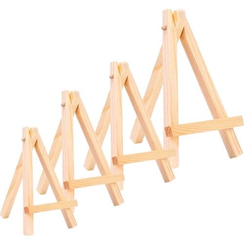 10 Pcs Wooden Crafts Small Easel Creative Mini Triangle Bracket Original Pine Wood Decoration Display Ornaments Diy Props Photo