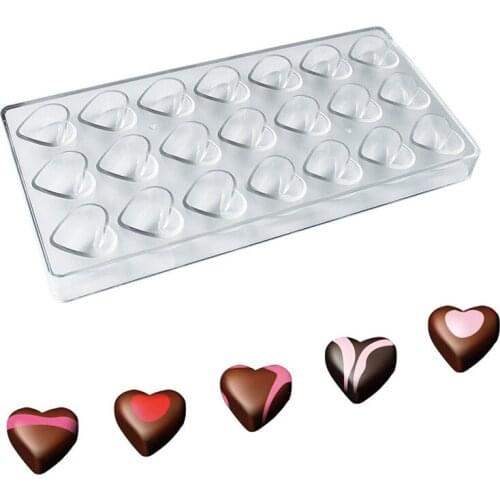 21 Cavity Love Heart Shape Plastic Chocolate Mold Kitchen DIY Pastry Bakeware Tool 8 For Drop Shipping