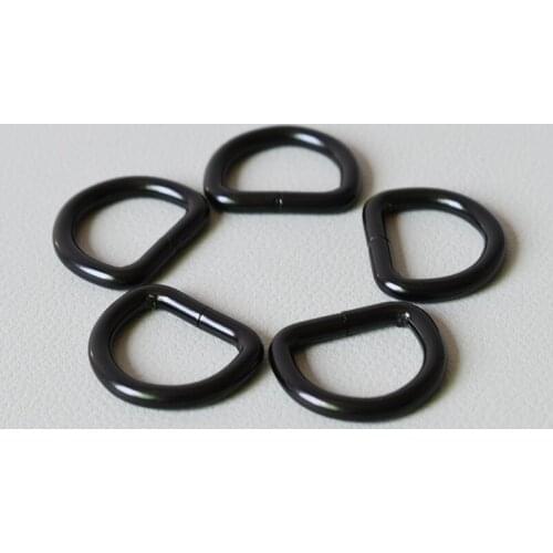 50 Pcs/Lot 3/4Inch(20mm) Black Multi-Pack of Heavy Duty Welded Dee Rings for Equestrian Tack, Pack Saddles, Pet Collars