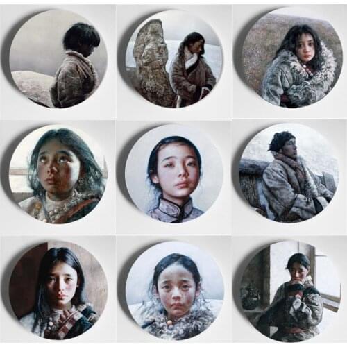 Ai Xuan Painting Wall Plate Beautiful High Quality Ceramic Handcrafts Decorative Plate Home Living Room Hotel Art Plate