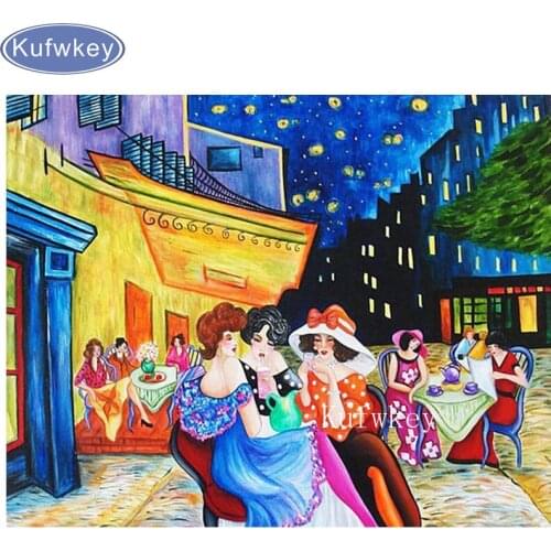 DIY Diamond paintings abstract famous painting Starry Night diamond embroidery full display cross stitch diamond mosaic new year