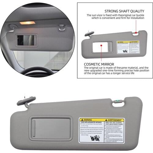 Car Left Driver Side Sun Visor Block Shade With Light For Toyota Highlander 2008-2013 74320-48500-B0