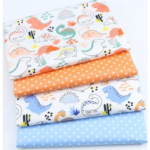 Dinosaurs Dot 100% Cotton Twill Fabric For Sewing Patchwork Cushion DIY Bed Sheet Quilting Fat Quarters Fabric For Baby&Child