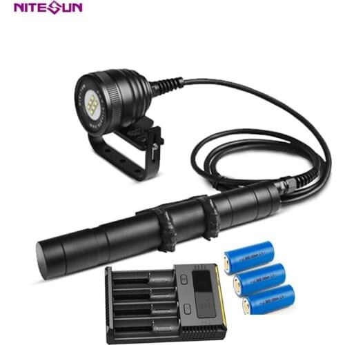 NITESUN DIV10W Diving Light 6* CREE XM-L2 LEDs max 4500 lumen underwater 150 meter Waterpoof light Scuba Canister Dive Spotlight