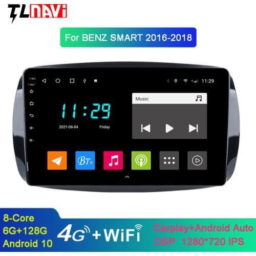9 inch Android 10 Car Stereo Radio multiplayer for Benz Smart Fortwo 2016 2017 2018 Radio BT WIFI GPS Navigation