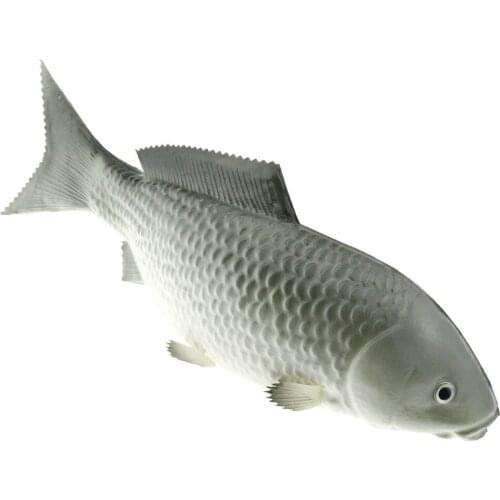 Gresorth 13.8 inch Fake Big Carp Decoration Artificial Fish Animal Toy Home Kitchen Shop Restaurant Show - Grey