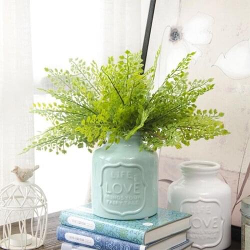 Artificial grass Fake plant Plastic Flower 1pcs Green simulation plant decor flowers Garden Home Decoration For wedding home