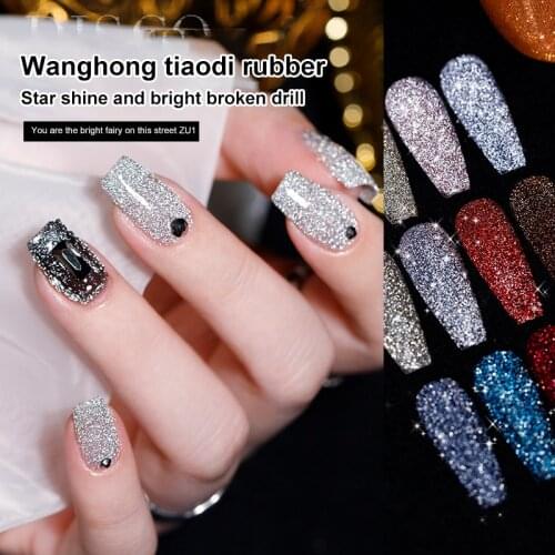 Diamond Glue Nail Reflective Glitter Glue 12 Colors Bright Bungee Powder Glue Nail Broken Glue Nail Glue Nail Polish TSLM1