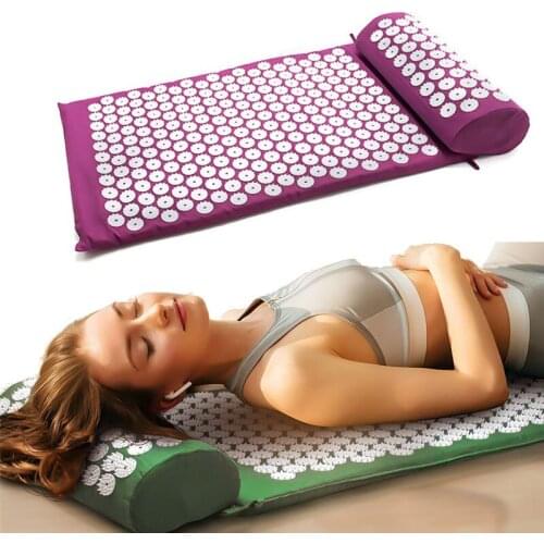 Massager Cushion Massage Yoga Mat Acupressure Relieve Stress Back Body Pain Spike Mat Acupuncture Massage Yoga Mat with Pillow