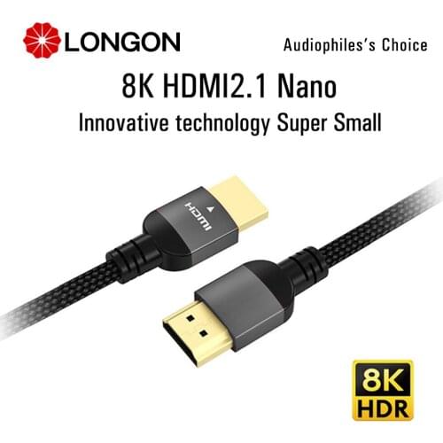 LONGON 8K HDMI 2.1 Cable 4K 120Hz 48Gbps HDMI Cables HDMI 2.1 Cable for PS5 RTX3080 RTX3090 8K TV Switch Slim Cable 0.5M