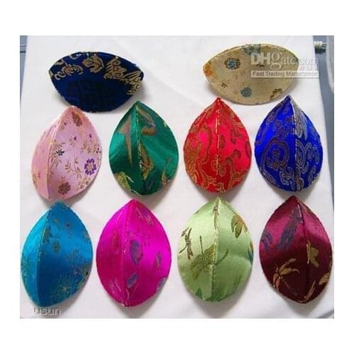 Cute Shell Shape Ring Box Vintage Jewelry Boxes Packaging Cardboard Mini Box Chinese Silk brocade Coin Storage Case 20pcs/lot