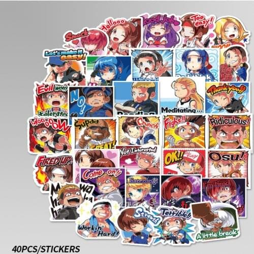 Kawaii 40PCS 97 King of Fighters fighting cartoon anime personality graffiti stickers suitcase mobile phone stickers stickers