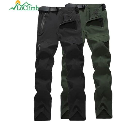 LoClimb Outdoor Hiking Pants Men Climbing/Fishing/Trekking Pants Summer Mens Trousers Quick Dry Waterproof Pants Military AM383
