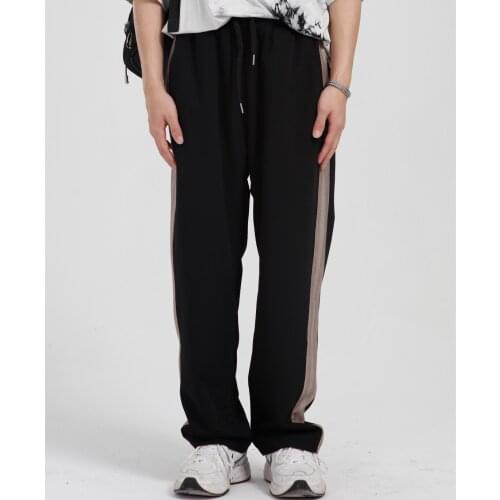 2021 summer Straight Pants Men Fashion Solid Color Elastic Waist Casual Pants Men Streetwear Loose Japanese Trousers Mens