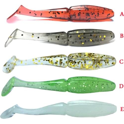 KMRESA 10pcs/lot T tail Soft Bait Worm 5cm 0.7g Wobber Jigging Silicone Baits Leurre souple Shad Iscas Artificial worms lure
