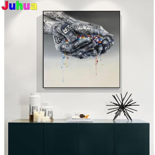 Graffiti Street 5D DIY Diamond embroidery Mosaic Kit abstract hands Picture full drill Diamond Painting home decor
