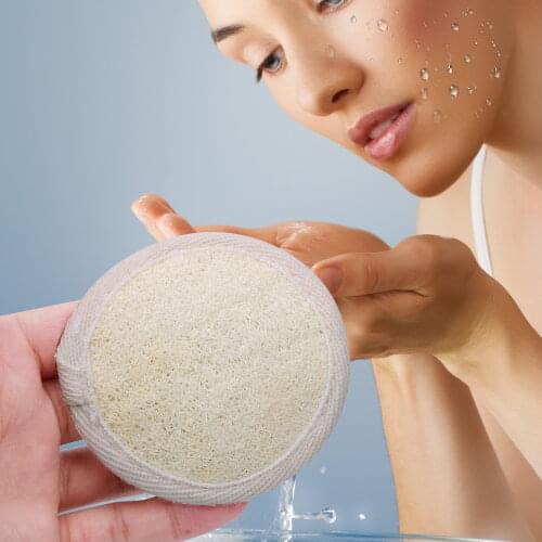 Natural Loofah Plant Fiber Soap Shower Gel Foams Maker Makeup Remover Facial Washer Sponge Bath Sponge Face Cleansing Brush